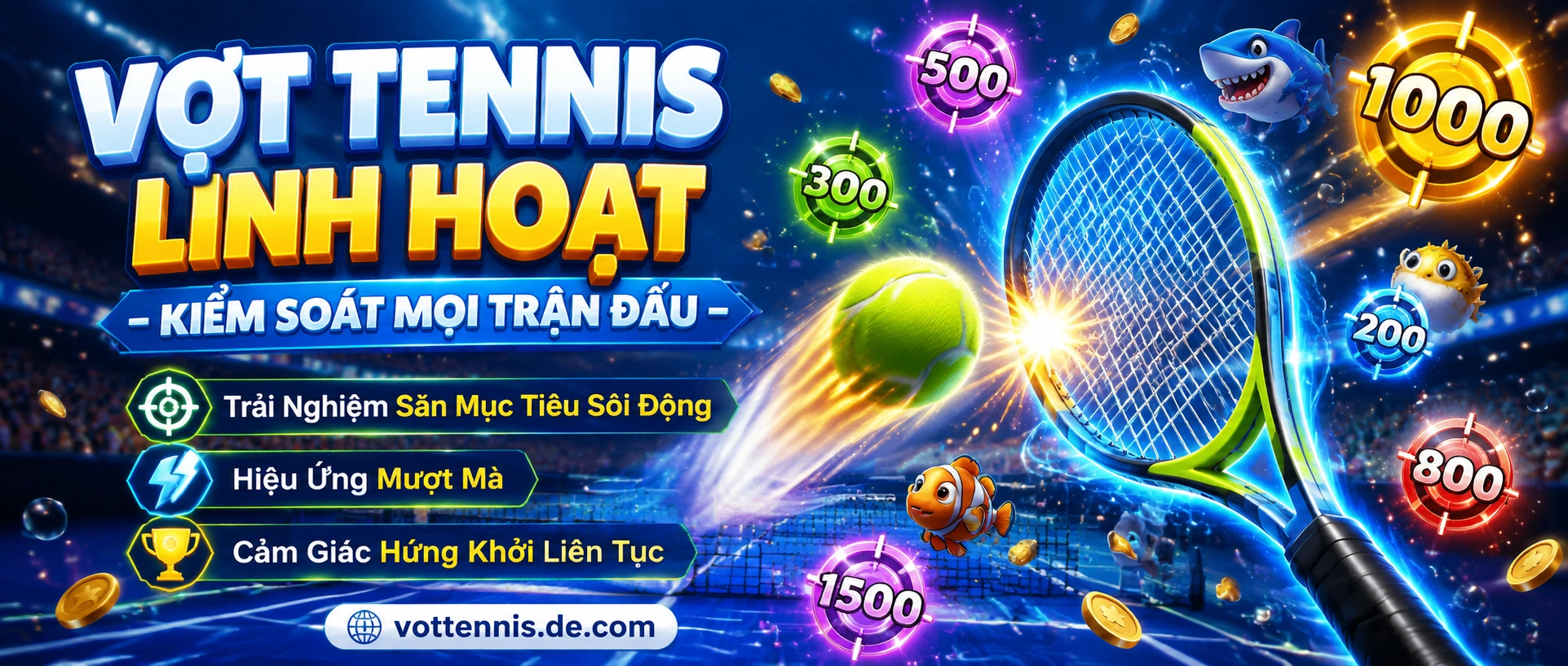 Game bắn cá online với nhiều loại cá và hiệu ứng thưởng
