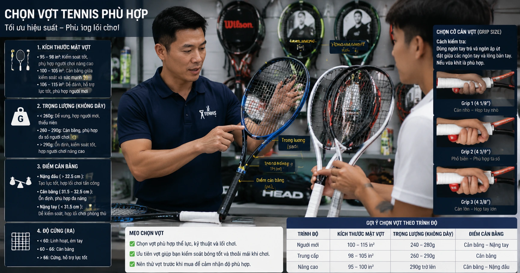 Các yếu tố cần xem xét khi chọn vợt tennis phù hợp - image 2